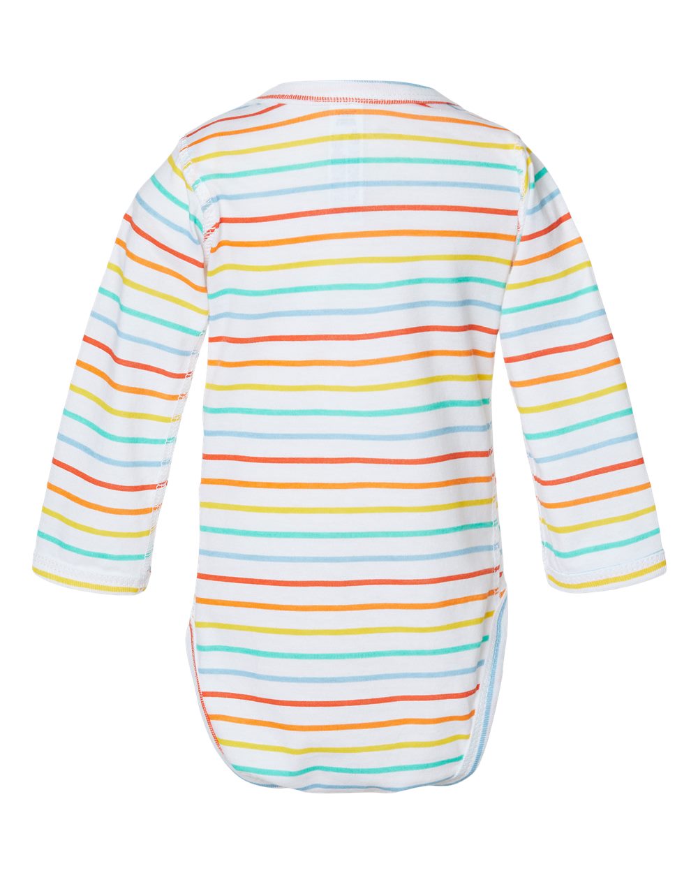 Infant Fine Jersey Long Sleeve Bodysuit - Back - B08138991 - Rainbow Stripe