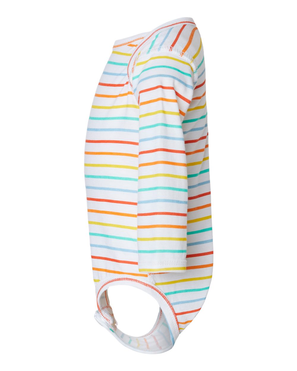 Infant Fine Jersey Long Sleeve Bodysuit - DirectSide - B08138991 - Rainbow Stripe