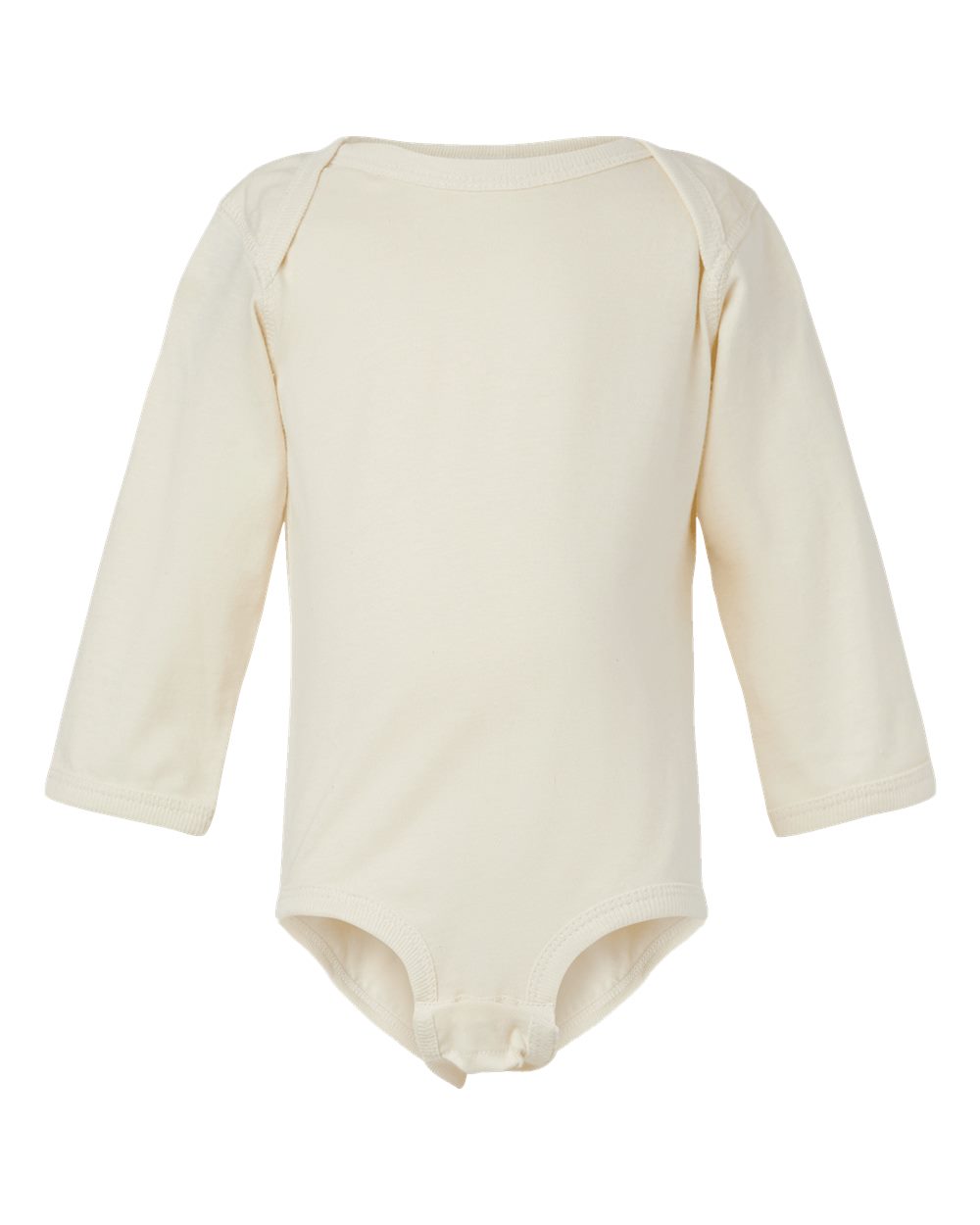 Infant Fine Jersey Long Sleeve Bodysuit - Front - B08138241 - Natural