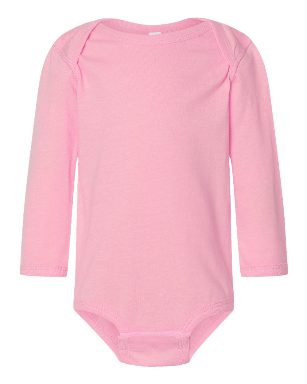 Infant Fine Jersey Long Sleeve Bodysuit - Front - B08138311 - Pink