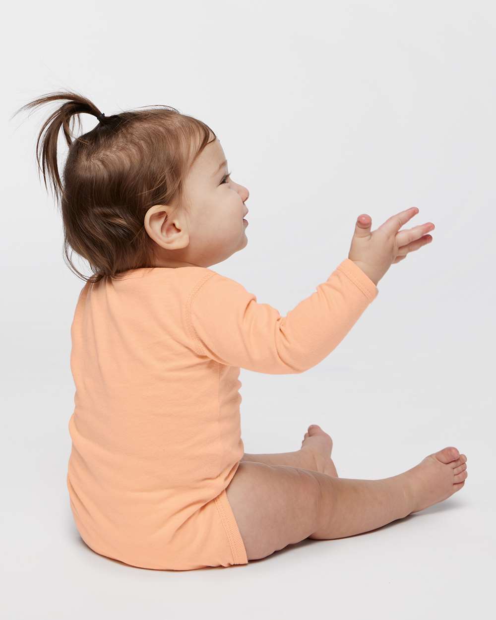 Infant Fine Jersey Long Sleeve Bodysuit - OnModelBack - B08138671 - Peachy