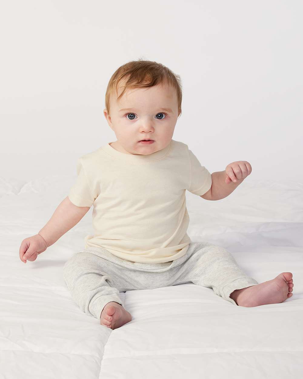 Infant Fine Jersey Tee - OnModelFront - B32138232 - Natural