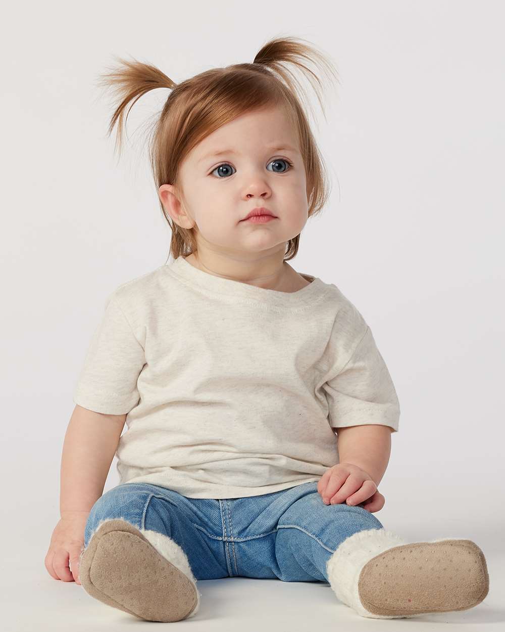 Infant Fine Jersey Tee - OnModelFront - B32138242 - Natural Heather