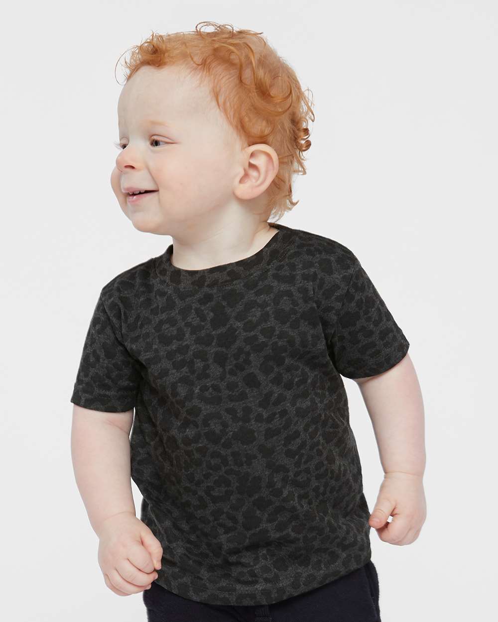 Infant Fine Jersey Tee - OnModelFront - B32138512 - Black Leopard