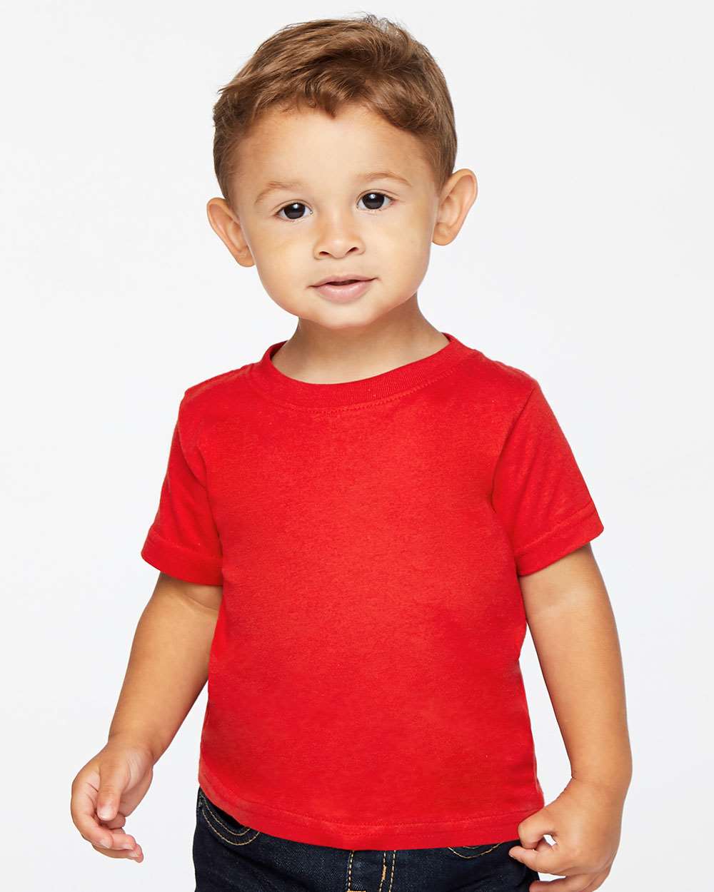 Infant Fine Jersey Tee - OnModelFront - B32138702 - Red