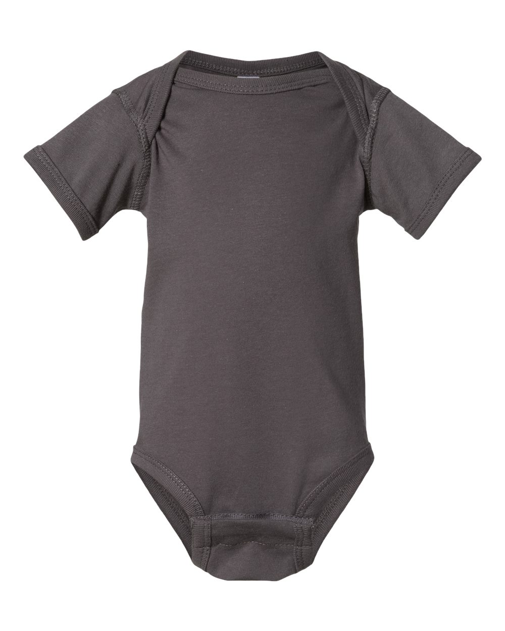 Infant Fine Jersey Bodysuit - Front - B33438091 - Charcoal