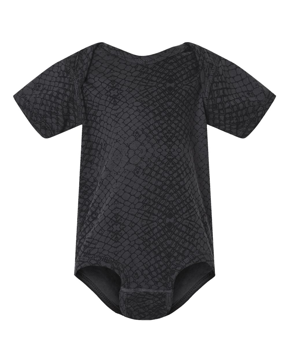 Infant Fine Jersey Bodysuit - Front - B33438561 - Black Reptile