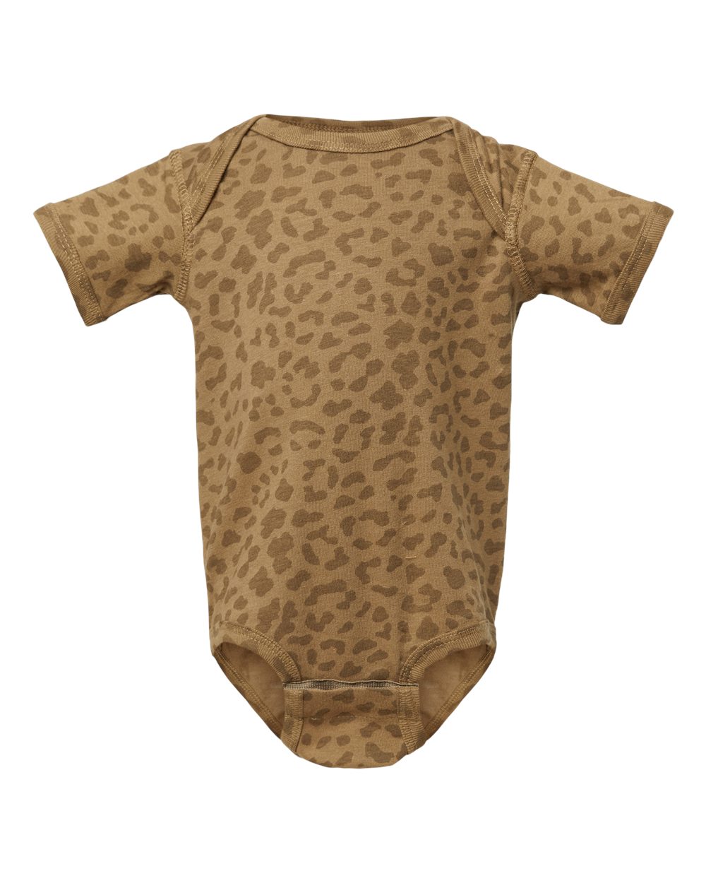 Infant Fine Jersey Bodysuit - Front - B33438841 - Brown Leopard