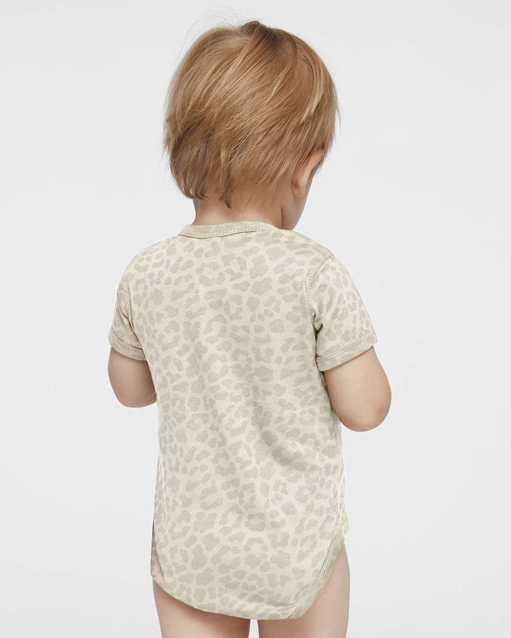 Infant Fine Jersey Bodysuit - OnModelBack - B33438271 - Natural Leopard