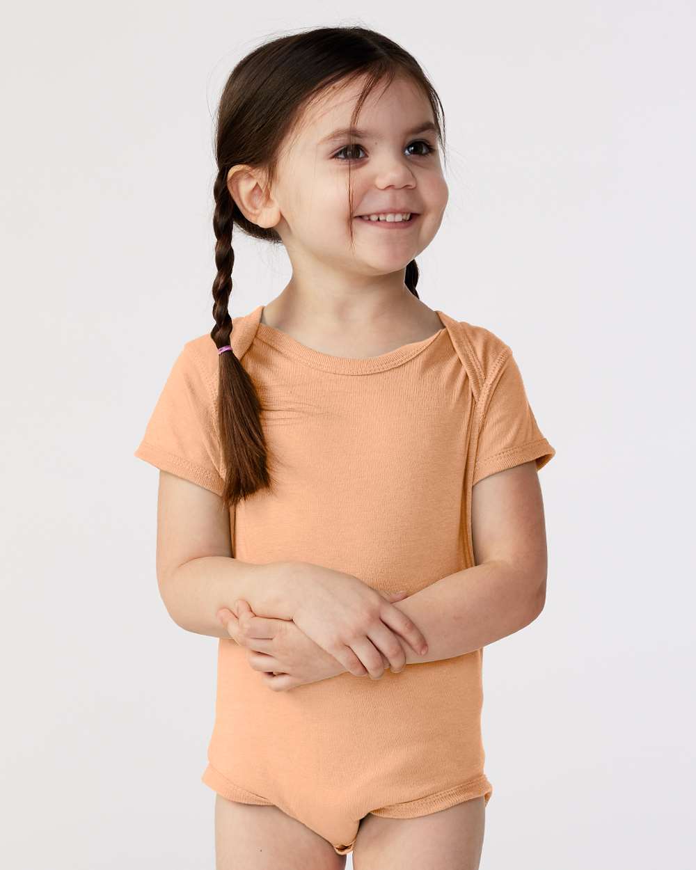 Infant Fine Jersey Bodysuit - OnModelFront - B33438151 - Peachy