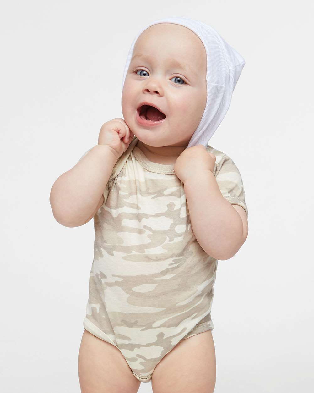 Infant Fine Jersey Bodysuit - OnModelFront - B33438221 - Natural Camo