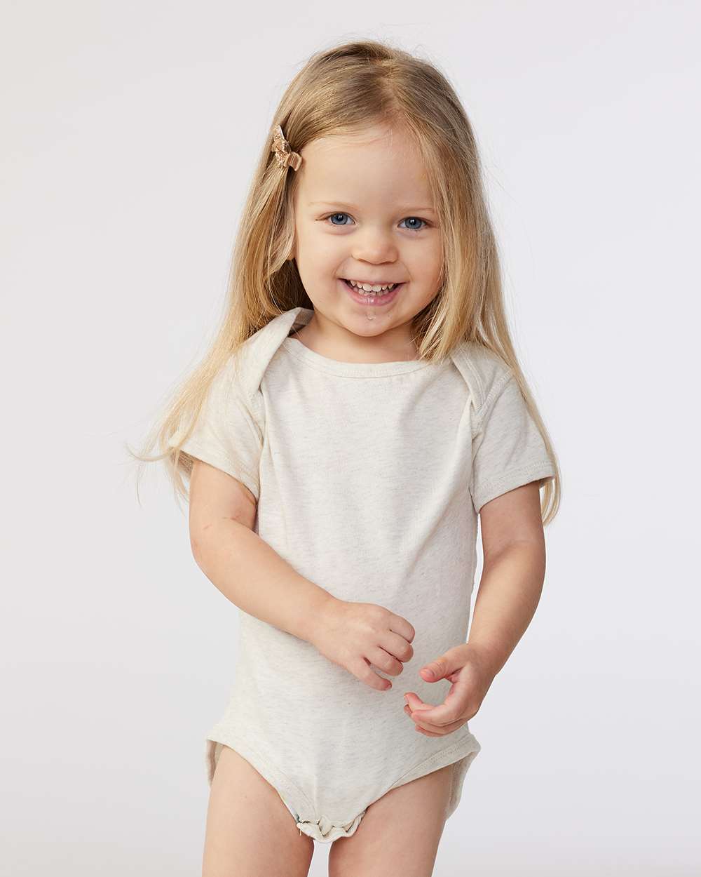 Infant Fine Jersey Bodysuit - OnModelFront - B33438241 - Natural Heather