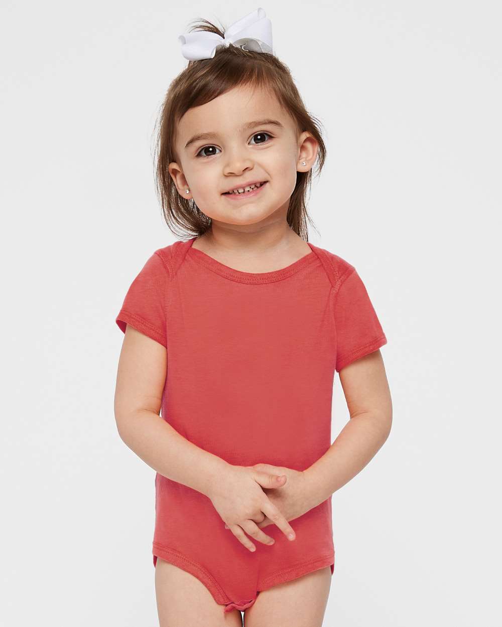 Infant Fine Jersey Bodysuit - OnModelFront - B33438411 - Passionfruit