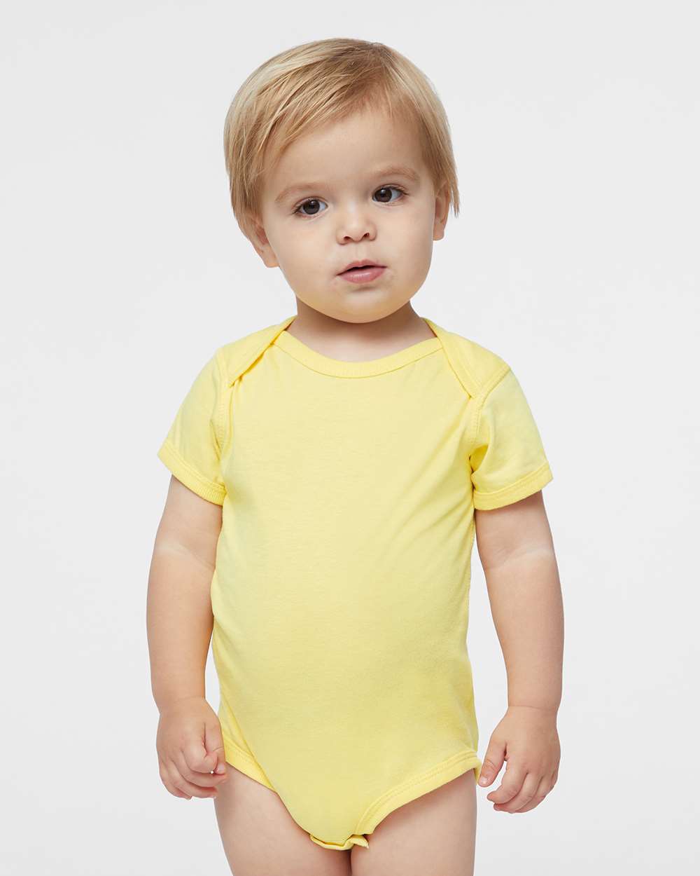 Infant Fine Jersey Bodysuit - OnModelFront - B33438431 - Butter
