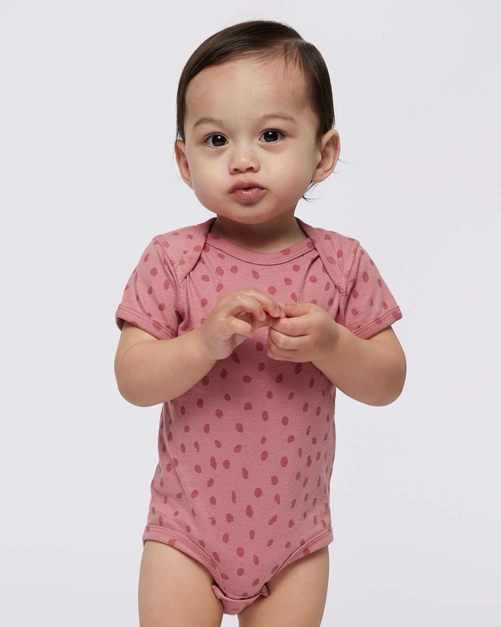 Infant Fine Jersey Bodysuit - OnModelFront - B33438451 - Mauvelous Spot