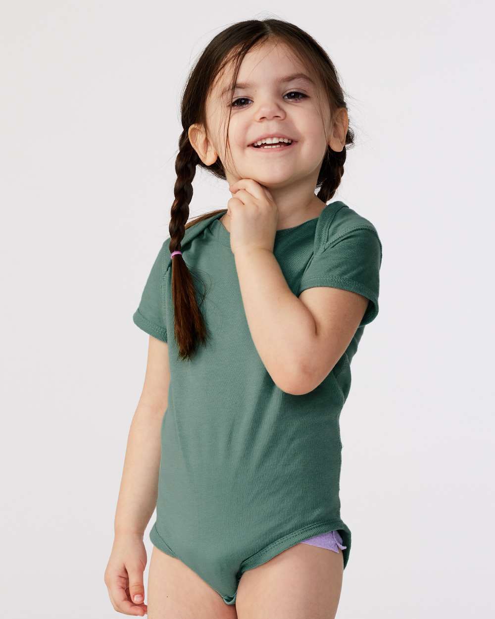 Infant Fine Jersey Bodysuit - OnModelFront - B33438811 - Basil
