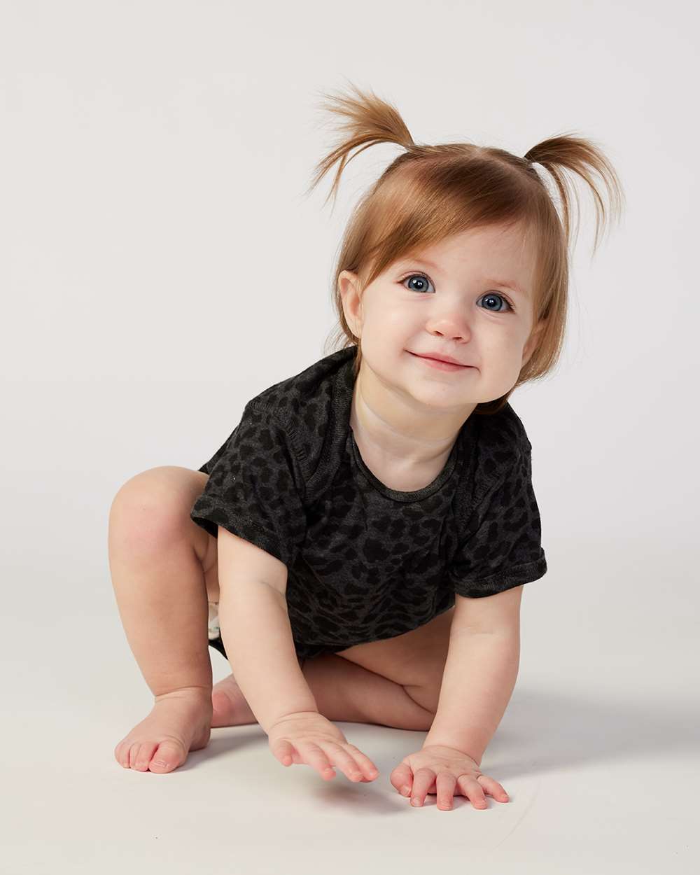 Infant Fine Jersey Bodysuit - OnModelFront - B33438851 - Black Leopard