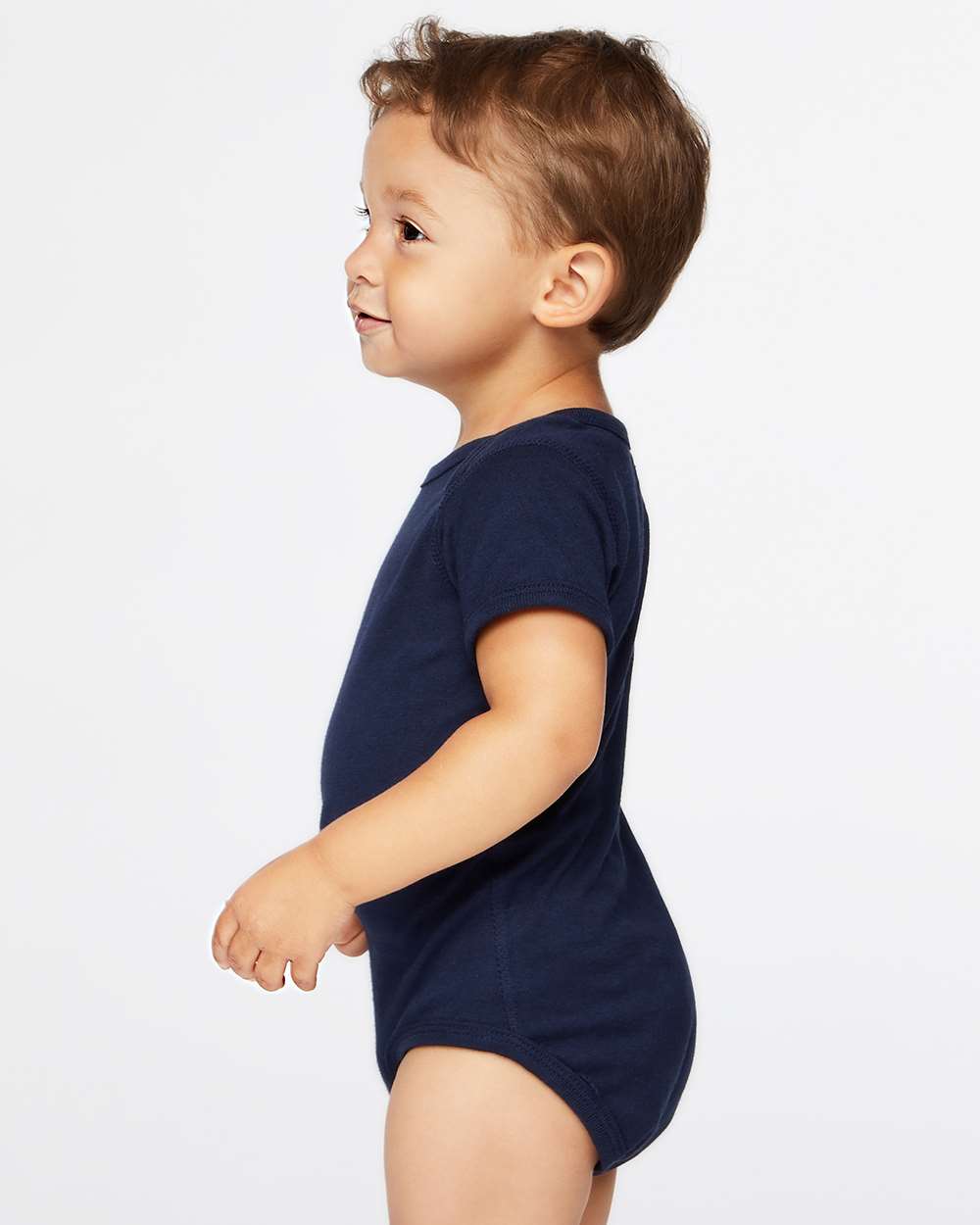 Infant Fine Jersey Bodysuit - OnModelSide - B33438651 - Navy