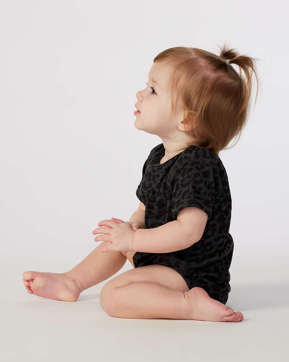 Infant Fine Jersey Bodysuit - OnModelSide - B33438851 - Black Leopard