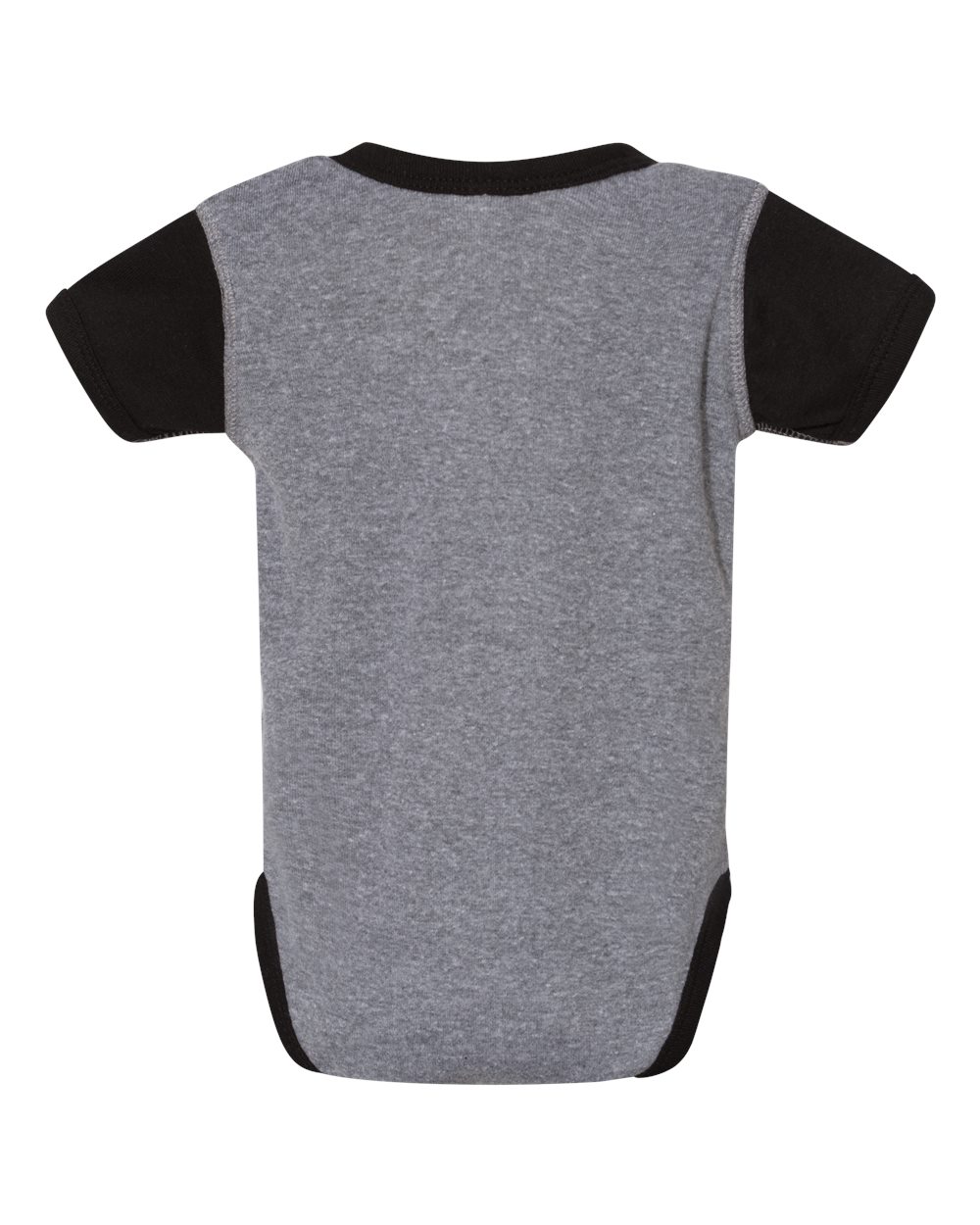 Infant Baby Rib Bodysuit - Back - B30238801 - Granite Heather/ Black
