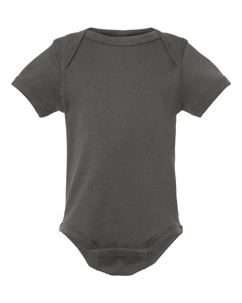 Infant Baby Rib Bodysuit - Front - B30238091 - Charcoal