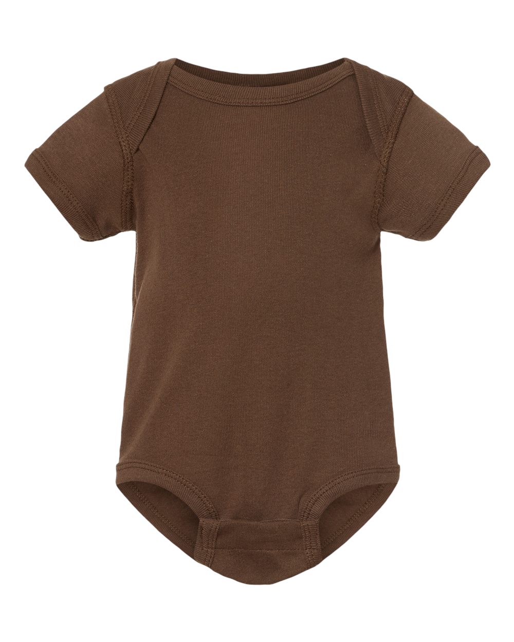Infant Baby Rib Bodysuit - Front - B30238551 - Brown