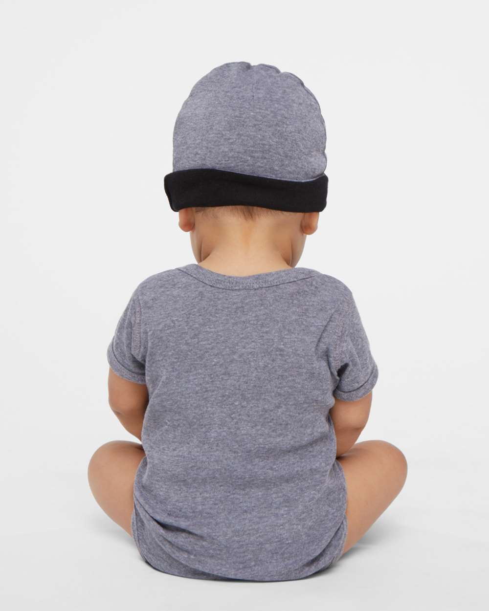 Infant Baby Rib Bodysuit - OnModelBack - B30238131 - Granite Heather