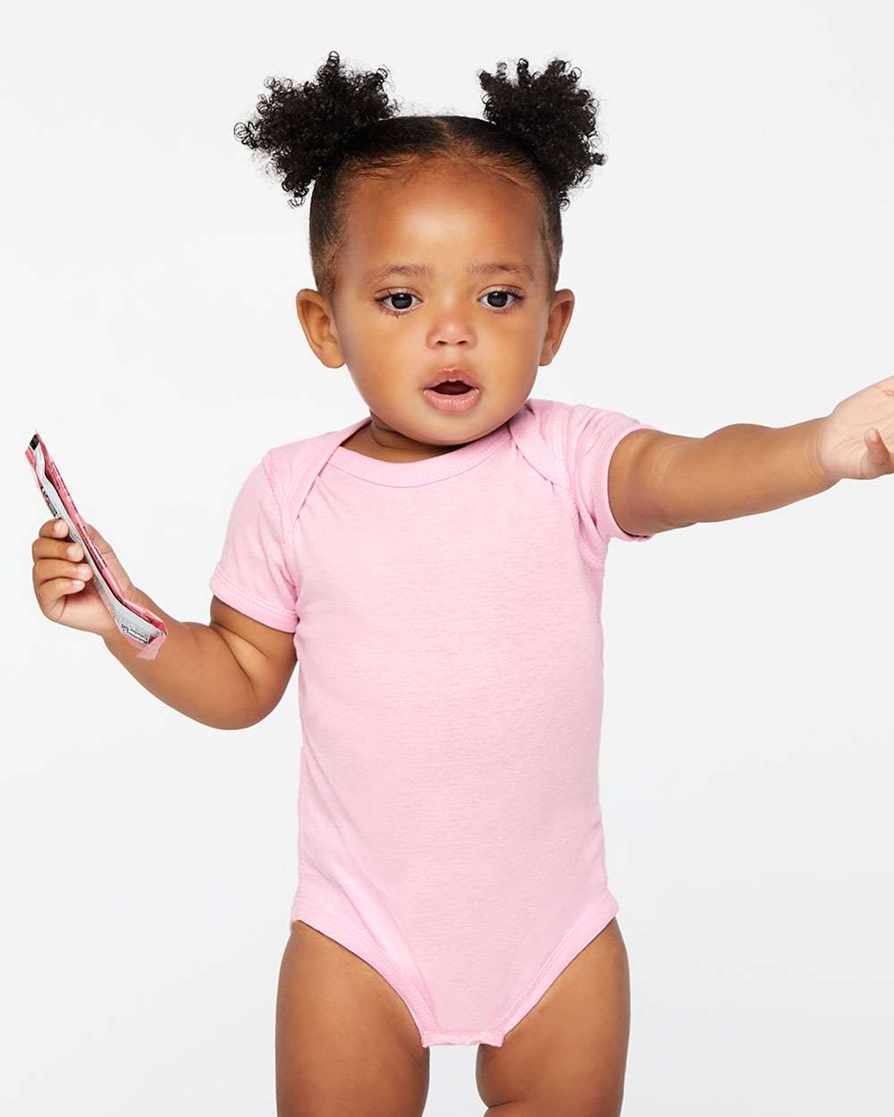 Infant Baby Rib Bodysuit - OnModelFront - B30238301 - Pink