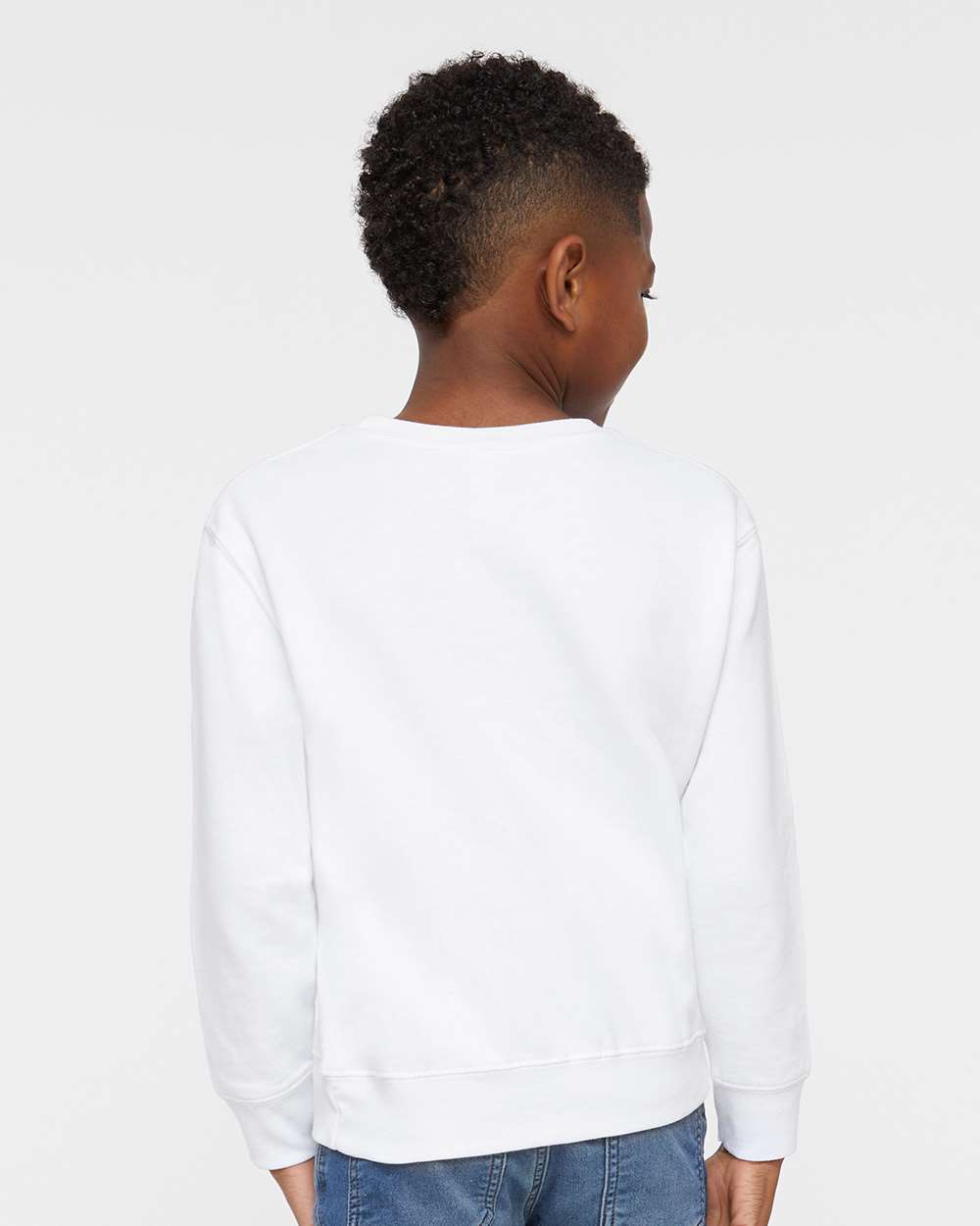 Toddler Fleece Crewneck Sweatshirt - OnModelBack - B32938003 - White