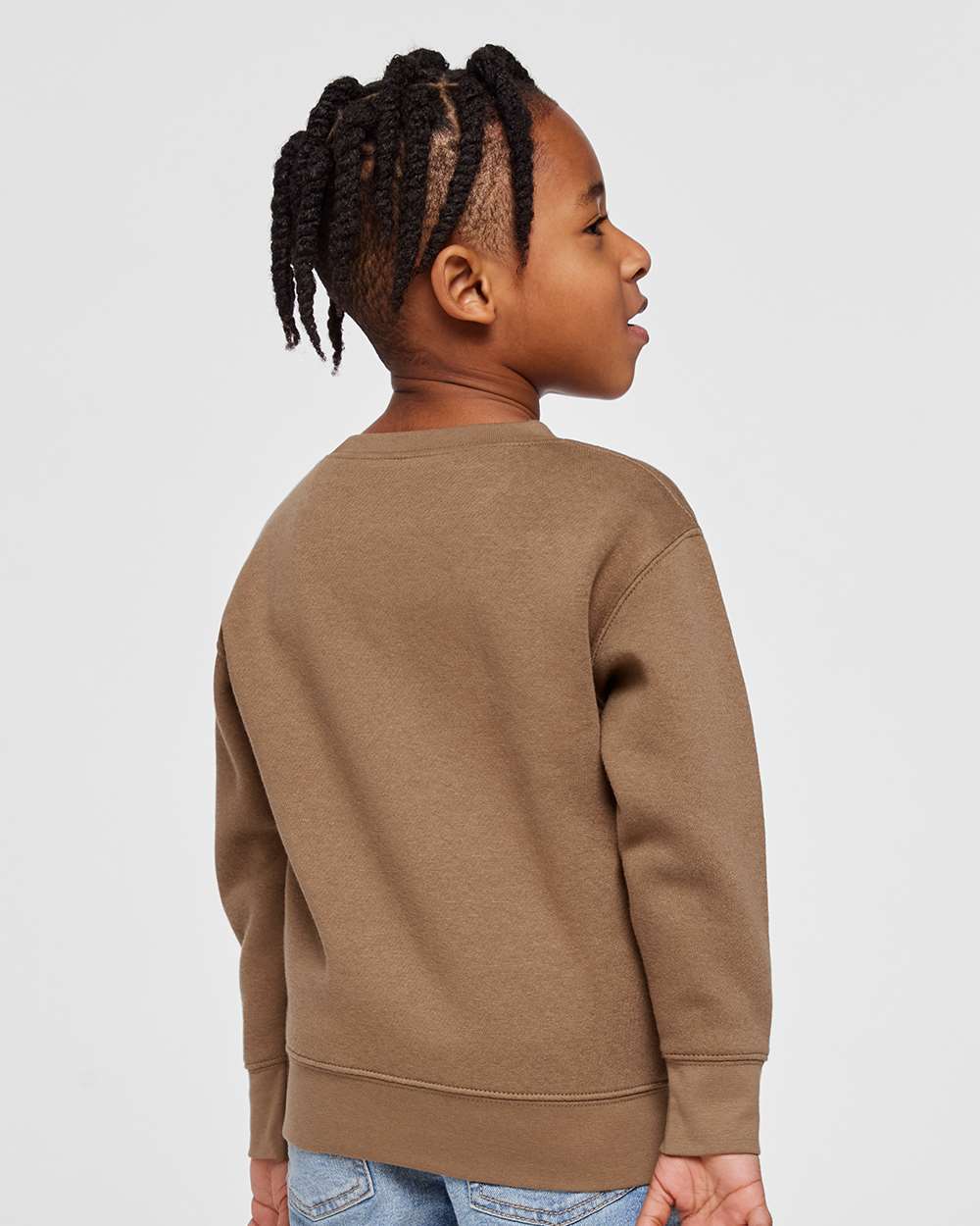 Toddler Fleece Crewneck Sweatshirt - OnModelBack - B32938553 - Coyote Brown