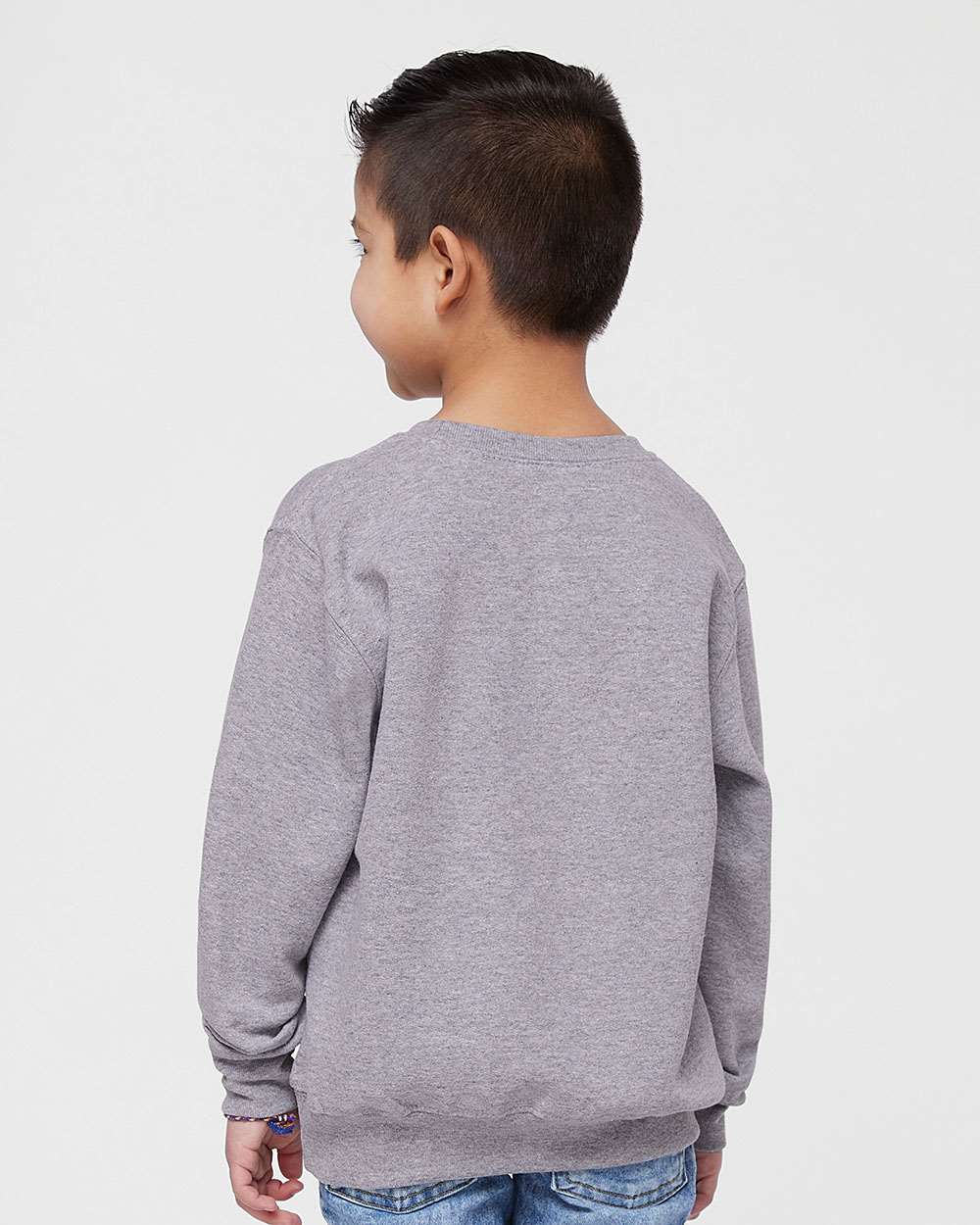 Toddler Fleece Crewneck Sweatshirt - OnModelBack - B32938583 - Heather