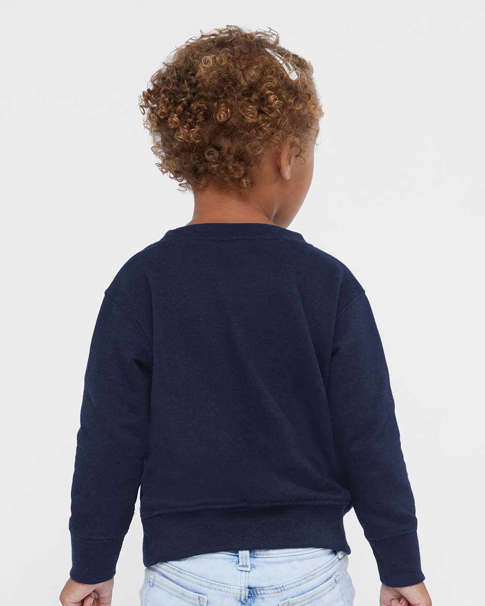 Toddler Fleece Crewneck Sweatshirt - OnModelBack - B32938653 - Navy