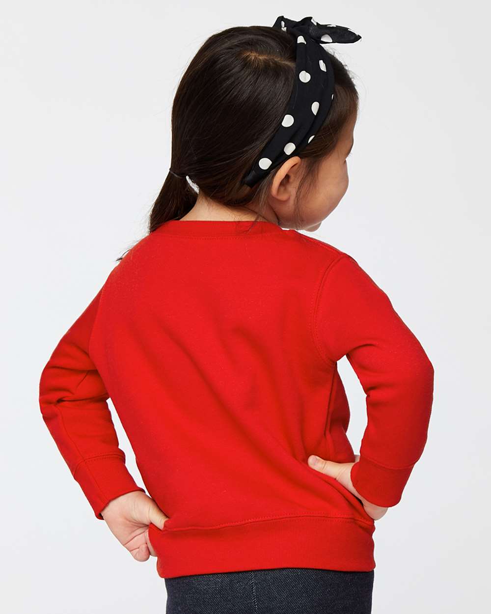 Toddler Fleece Crewneck Sweatshirt - OnModelBack - B32938703 - Red