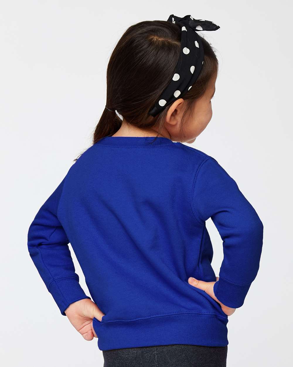 Toddler Fleece Crewneck Sweatshirt - OnModelBack - B32938753 - Royal