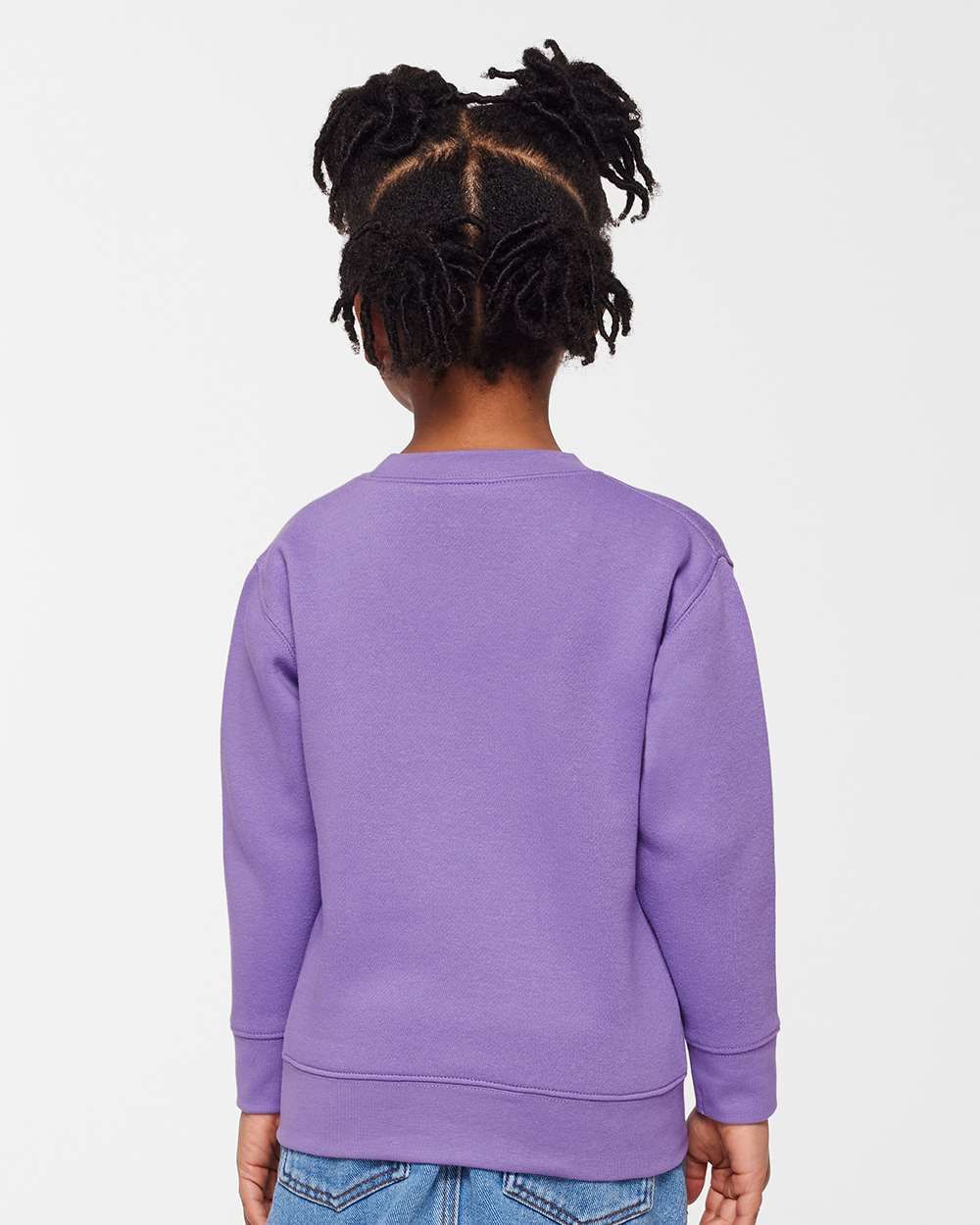 Toddler Fleece Crewneck Sweatshirt - OnModelBack - B32938803 - Lavender