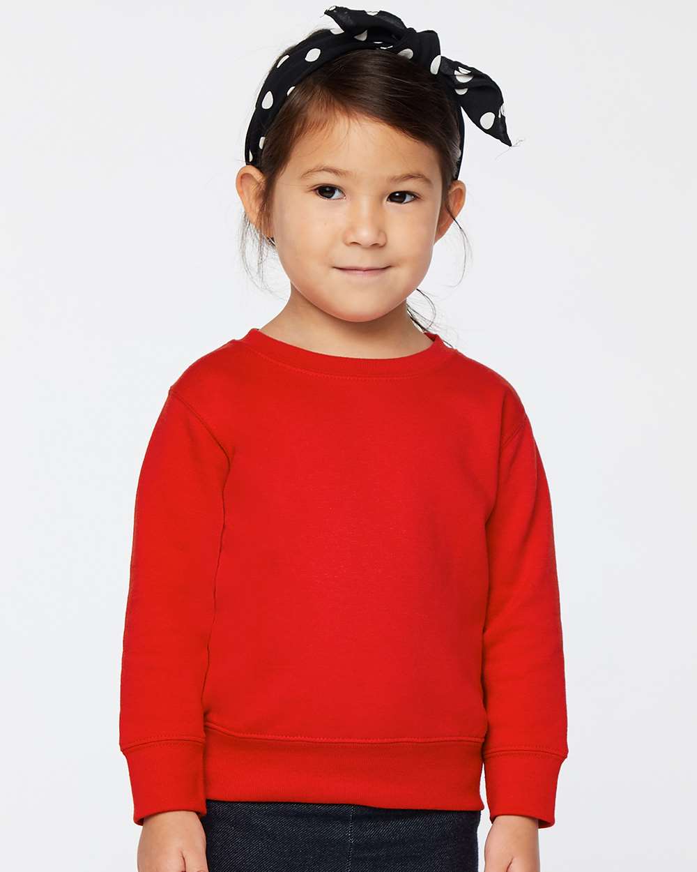 Toddler Fleece Crewneck Sweatshirt - OnModelFront - B32938703 - Red