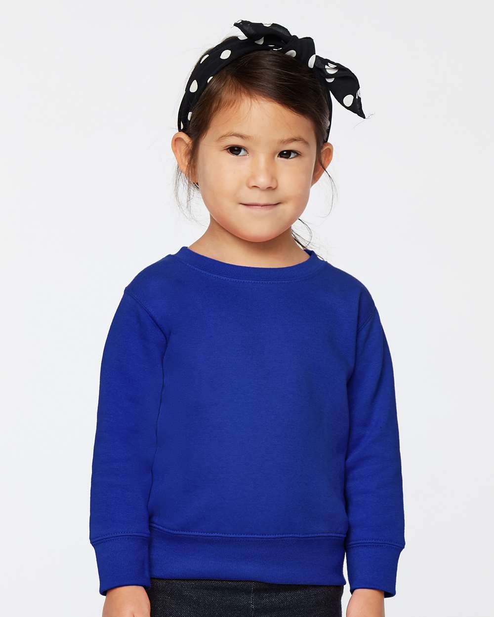 Toddler Fleece Crewneck Sweatshirt - OnModelFront - B32938753 - Royal