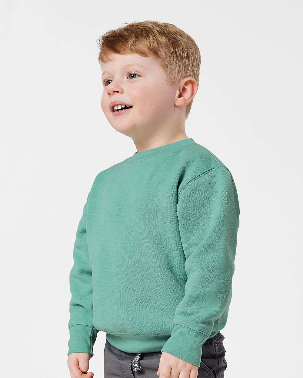 Toddler Fleece Crewneck Sweatshirt - OnModelSide - B32938333 - Saltwater