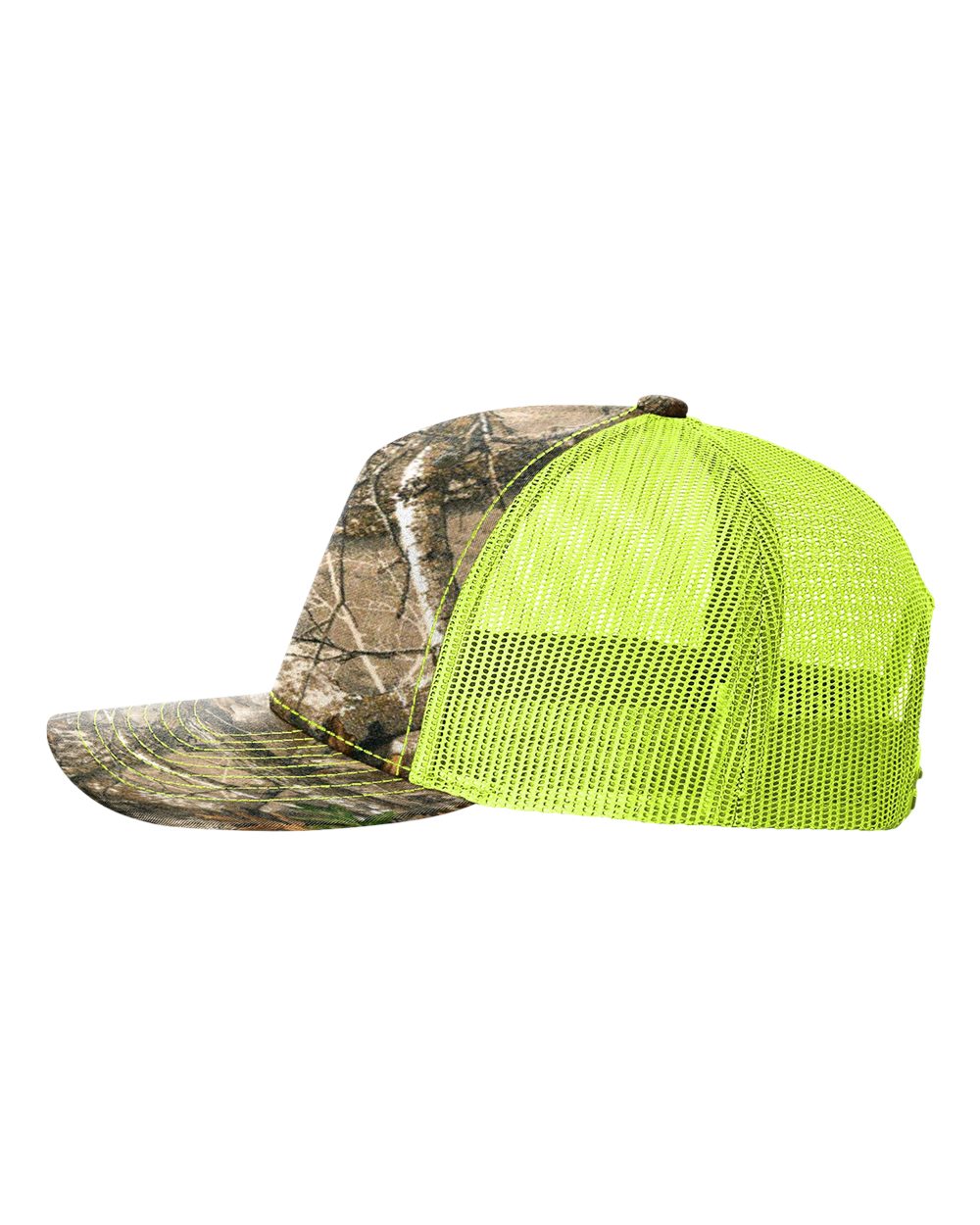 Five-Panel Printed Trucker Cap - DirectSide - B26795220 - Realtree Edge/ Neon Yellow