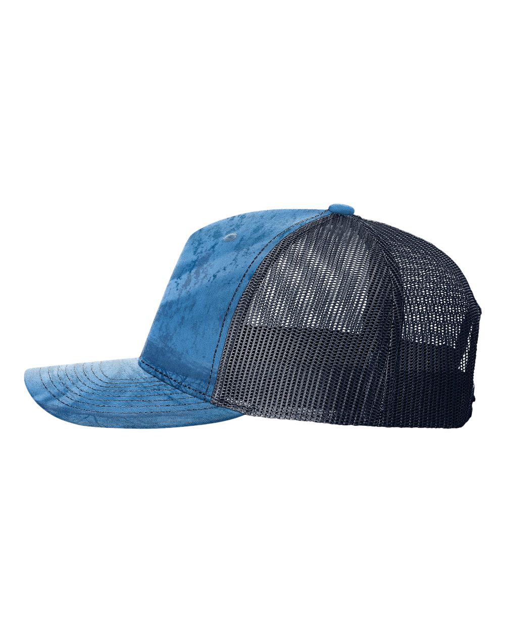 Five-Panel Printed Trucker Cap - DirectSide - B26795240 - Realtree Fishing Light Blue/ Navy