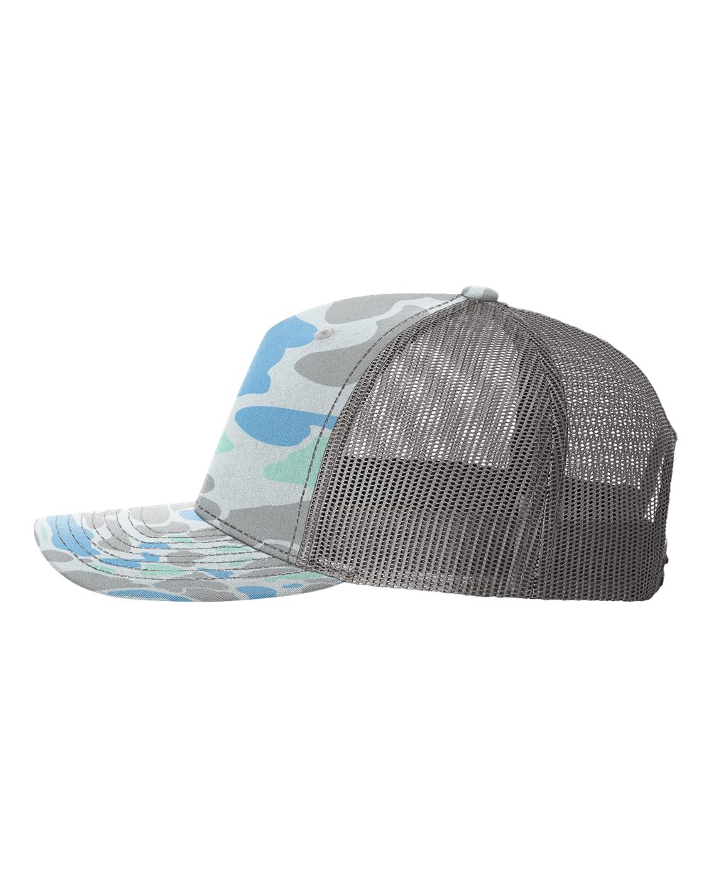 Five-Panel Printed Trucker Cap - DirectSide - B26795310 - Saltwater Duck Camo/ Charcoal