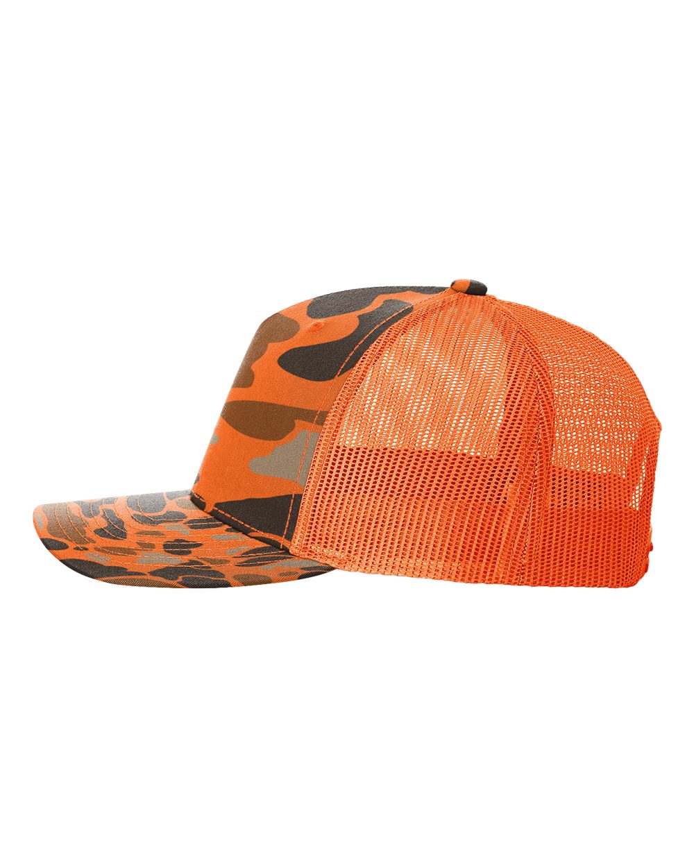 Five-Panel Printed Trucker Cap - DirectSide - B26795320 - Blaze Duck Camo/ Blaze