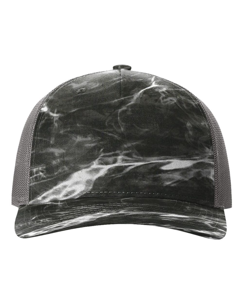 Five-Panel Printed Trucker Cap - Front - B26795160 - Mossy Oak Elements Blacktip/ Charcoal