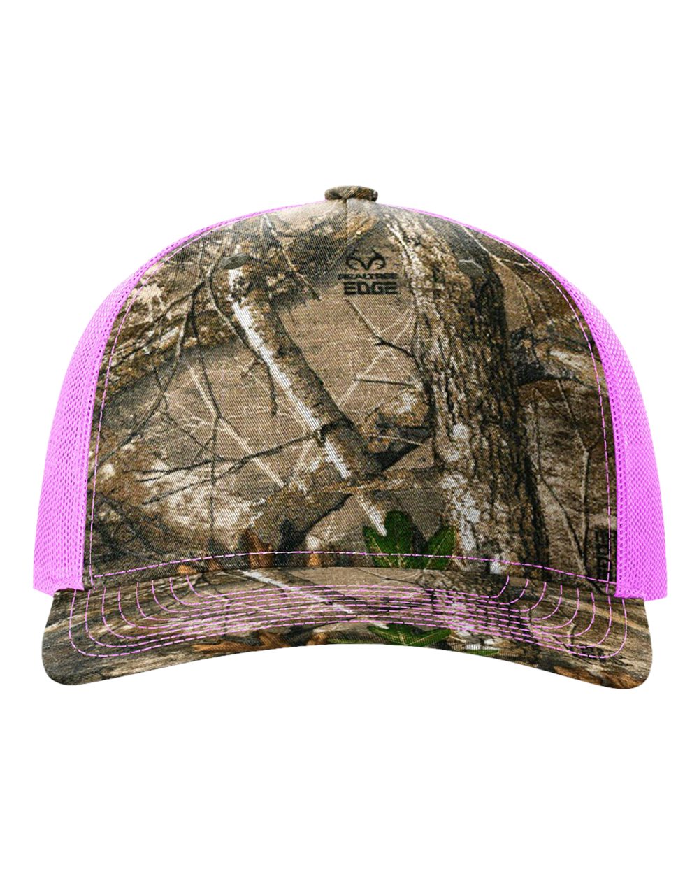 Five-Panel Printed Trucker Cap - Front - B26795210 - Realtree Edge/ Neon Pink