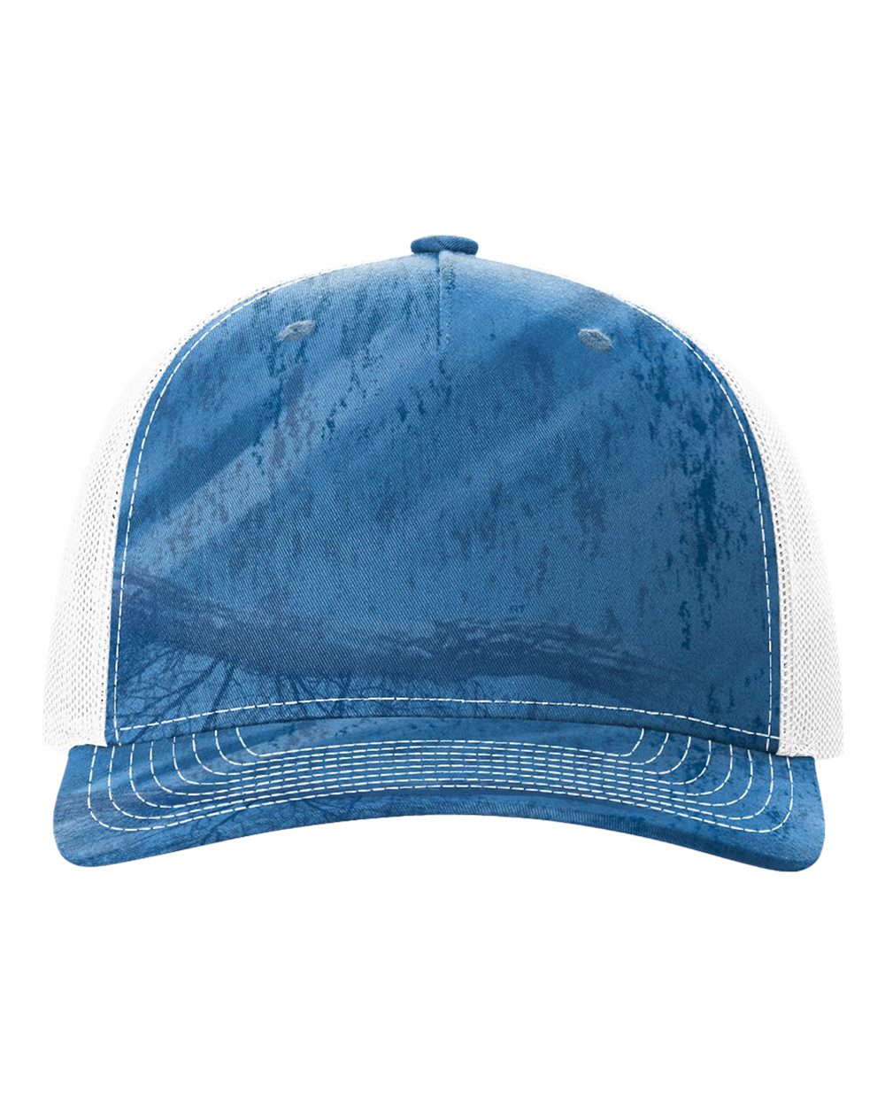 Five-Panel Printed Trucker Cap - Front - B26795250 - Realtree Fishing Light Blue/ White