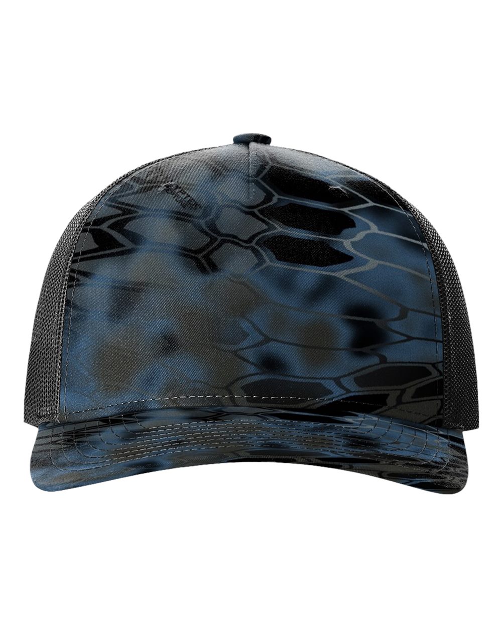 Five-Panel Printed Trucker Cap - Front - B26795380 - Kryptek Neptune/ Black