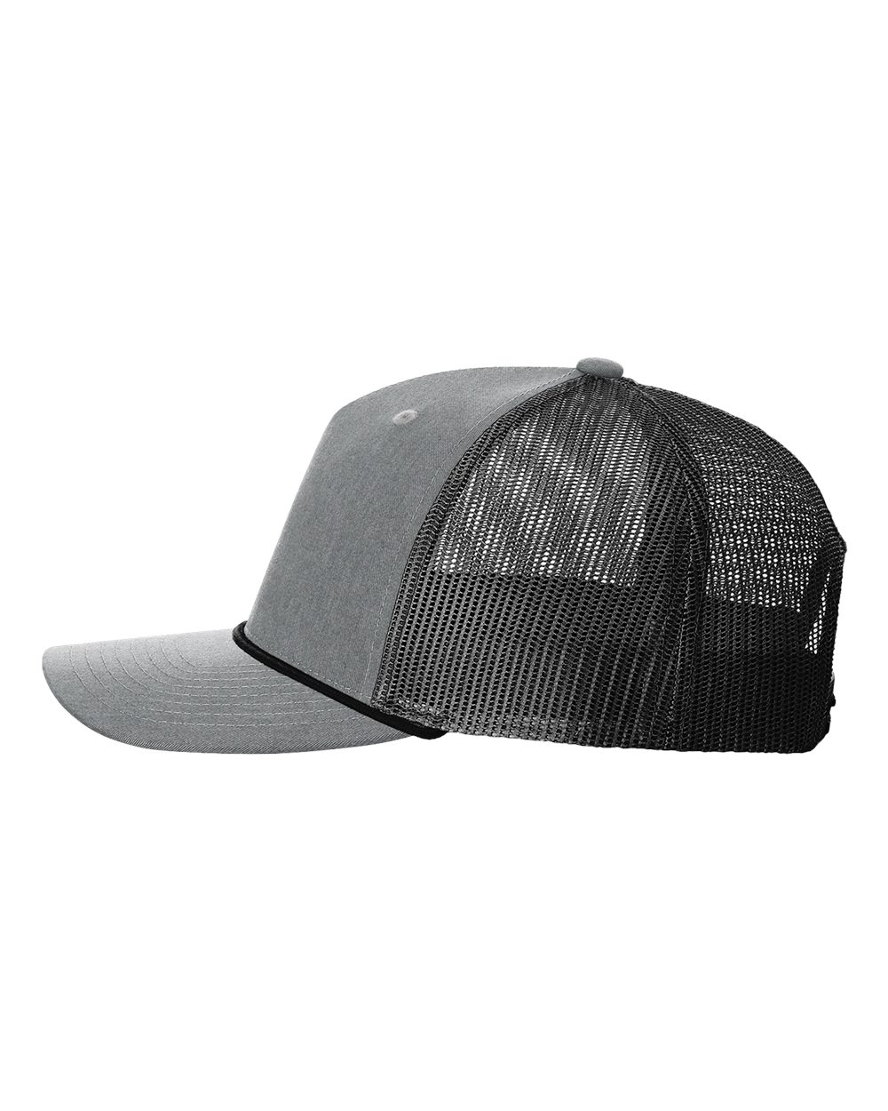 Five-Panel Trucker with Rope Cap - DirectSide - B26895110 - Heather Grey/ Black