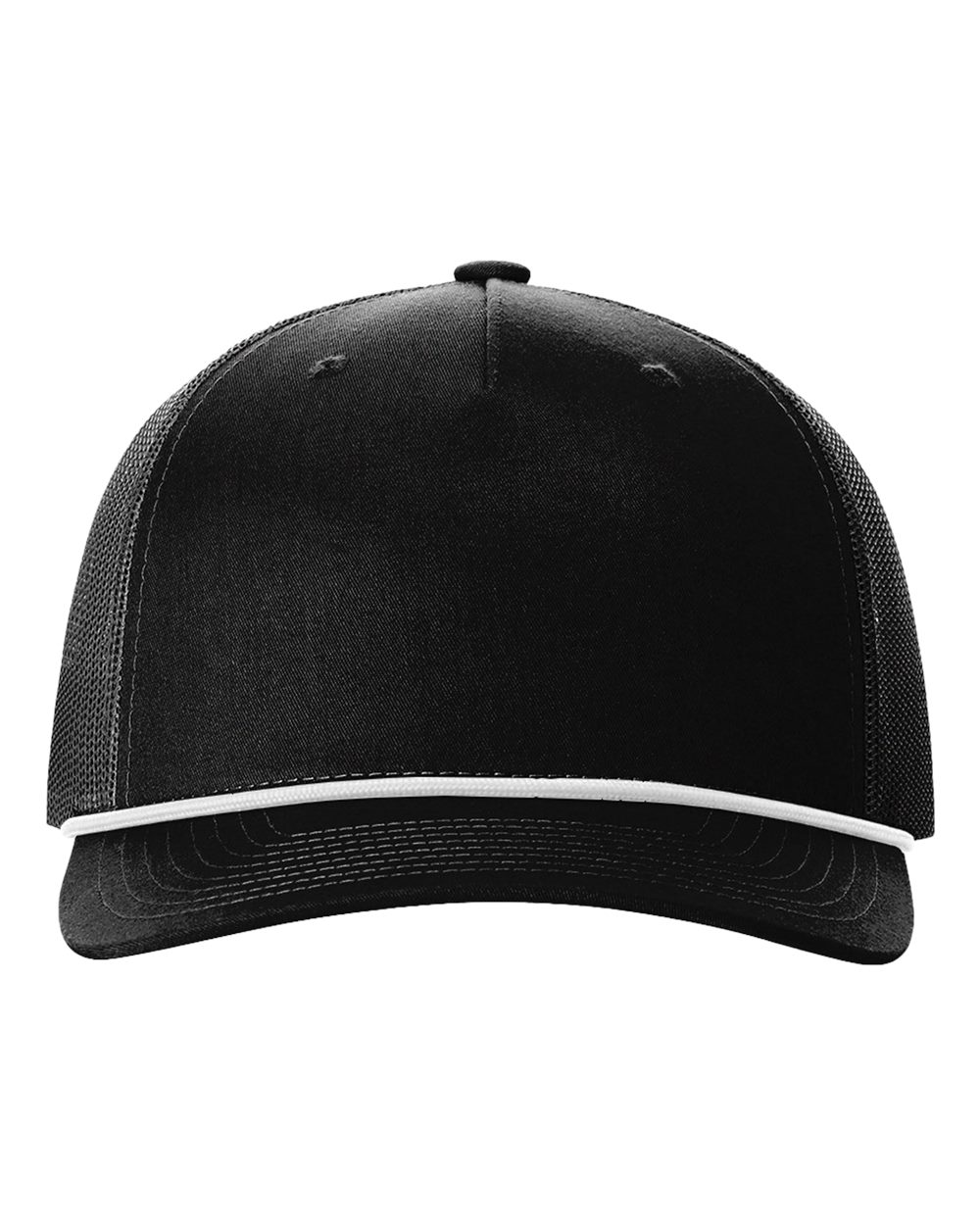 Five-Panel Trucker with Rope Cap - Front - B26895100 - Black/ White