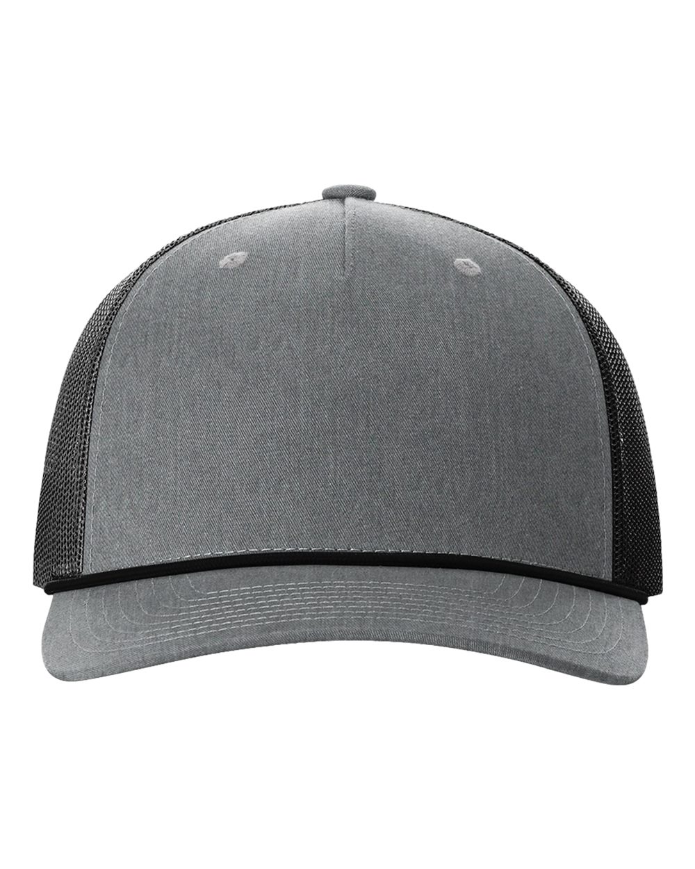 Five-Panel Trucker with Rope Cap - Front - B26895110 - Heather Grey/ Black