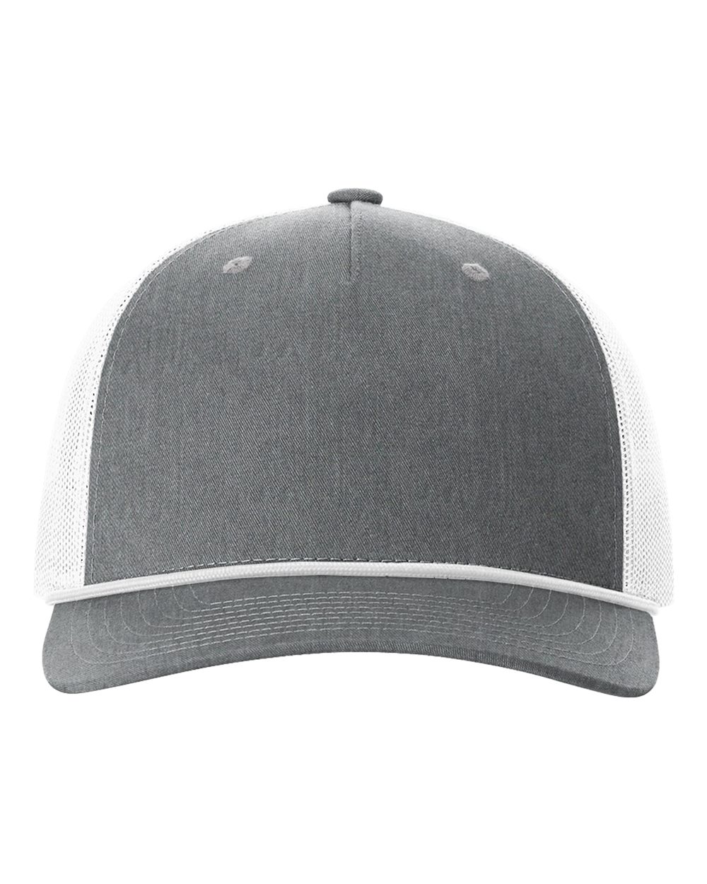 Five-Panel Trucker with Rope Cap - Front - B26895120 - Heather Grey/ White